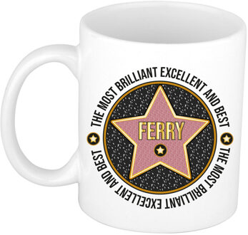 Bellatio Decorations Naam mok Ferry - wit - Most Brilliant - keramiek - 300 ml - cadeau collega beker