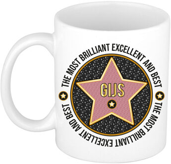 Bellatio Decorations Naam mok Gijs - wit - Most Brilliant - keramiek - 300 ml - cadeau collega beker