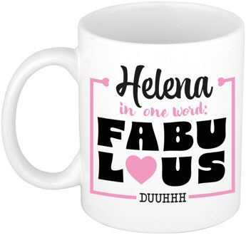 Bellatio Decorations Naam mok Helena - wit - Fabulous - keramiek - 300 ml - cadeau collega beker