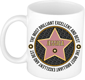 Bellatio Decorations Naam mok Jessica - wit - Most Brilliant - keramiek - 300 ml - cadeau collega beker