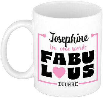 Bellatio Decorations Naam mok Josephine - wit - Fabulous - keramiek - 300 ml - cadeau collega beker