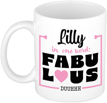 Bellatio Decorations Naam mok Lilly - wit - Fabulous - keramiek - 300 ml - cadeau collega beker
