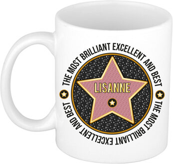 Bellatio Decorations Naam mok Lisanne - wit - Most Brilliant - keramiek - 300 ml - cadeau collega beker