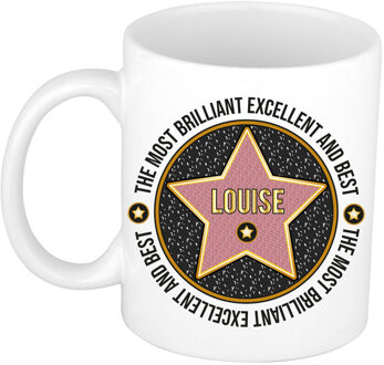 Bellatio Decorations Naam mok Louise - wit - Most Brilliant - keramiek - 300 ml - cadeau collega beker