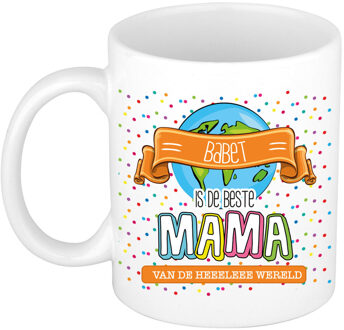Bellatio Decorations Naam mok mama Babet - wit - de beste - keramiek - 300 ml - Moederdag/verjaardag