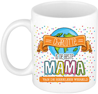 Bellatio Decorations Naam mok mama Charlotte - wit - de beste - keramiek - 300 ml - Moederdag/verjaardag