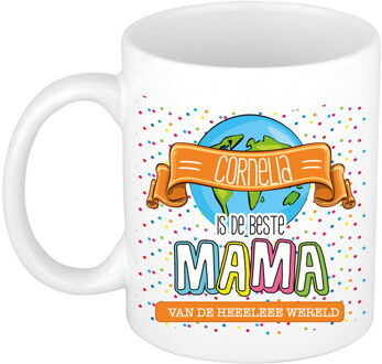 Bellatio Decorations Naam mok mama Cornelia - wit - de beste - keramiek - 300 ml - Moederdag/verjaardag