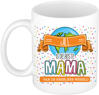 Bellatio Decorations Naam mok mama Jill - wit - de beste - keramiek - 300 ml - Moederdag/verjaardag