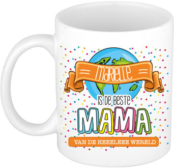 Bellatio Decorations Naam mok mama Marielle - wit - de beste - keramiek - 300 ml - Moederdag/verjaardag Multi