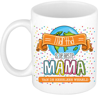 Bellatio Decorations Naam mok mama Martha - wit - de beste - keramiek - 300 ml - Moederdag/verjaardag