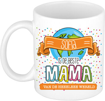Bellatio Decorations Naam mok mama Sofia - wit - de beste - keramiek - 300 ml - Moederdag/verjaardag Multi