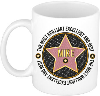 Bellatio Decorations Naam mok Mike - wit - Most Brilliant - keramiek - 300 ml - cadeau collega beker