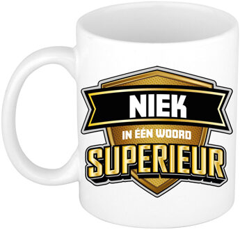 Bellatio Decorations Naam mok Niek - superieur - 30cl - kado beker