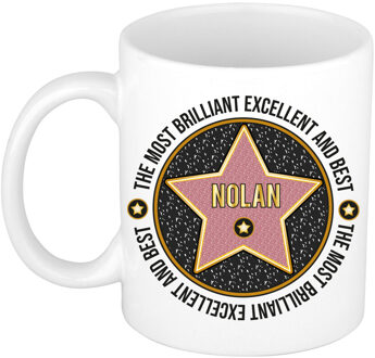 Bellatio Decorations Naam mok Nolan - wit - Most Brilliant - keramiek - 300 ml - cadeau collega beker