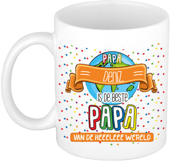 Bellatio Decorations Naam mok papa Deniz - 300 ml - Vaderdag cadeau