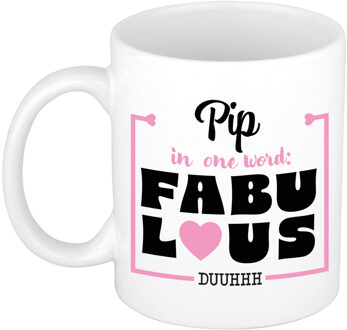 Bellatio Decorations Naam mok Pip - wit - Fabulous - keramiek - 300 ml - cadeau collega beker