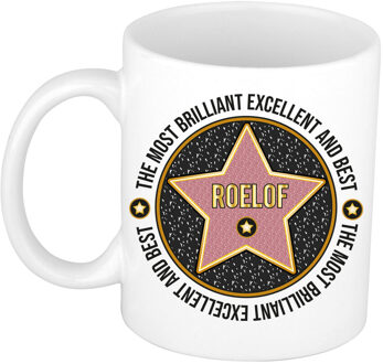 Bellatio Decorations Naam mok Roelof - wit - Most Brilliant - keramiek - 300 ml - cadeau collega beker