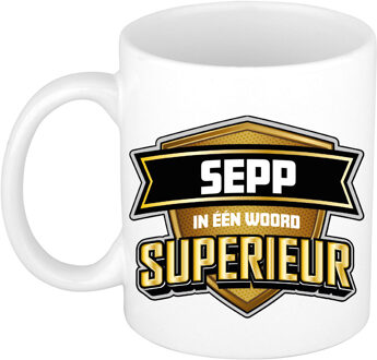 Bellatio Decorations Naam mok Sepp - wit - Superieur - keramiek - 300 ml - cadeau collega beker