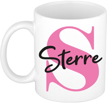 Bellatio Decorations Naam mok Sterre - roze - wit - keramiek - 300 ml - verjaardag/cadeau beker Fuchsia