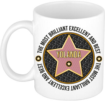 Bellatio Decorations Naam mok Yolanda - wit - Most Brilliant - keramiek - 300 ml - cadeau collega beker