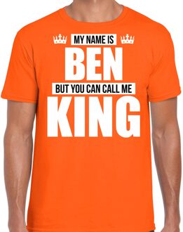 Bellatio Decorations Naam My name is Ben but you can call me King shirt oranje cadeau shirt 2XL