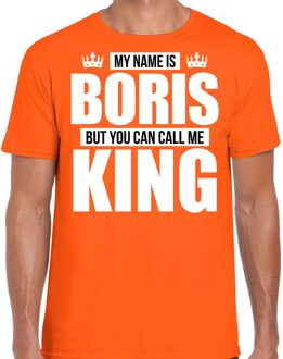 Bellatio Decorations Naam My name is Boris but you can call me King shirt oranje cadeau shirt 2XL