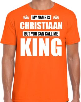 Bellatio Decorations Naam My name is Christiaan but you can call me King shirt oranje cadeau shirt 2XL