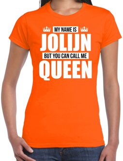 Bellatio Decorations Naam My name is Jolijn but you can call me Queen shirt oranje cadeau shirt dames 2XL