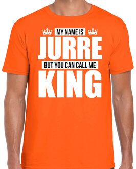 Bellatio Decorations Naam My name is Jurre but you can call me King shirt oranje cadeau shirt 2XL