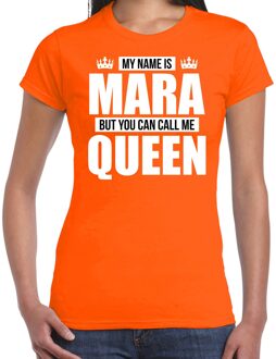 Bellatio Decorations Naam My name is Mara but you can call me Queen shirt oranje cadeau shirt dames 2XL