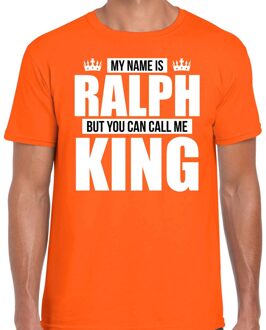 Bellatio Decorations Naam My name is Ralph but you can call me King shirt oranje cadeau shirt 2XL