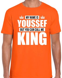 Bellatio Decorations Naam My name is Youssef but you can call me King shirt oranje cadeau shirt 2XL