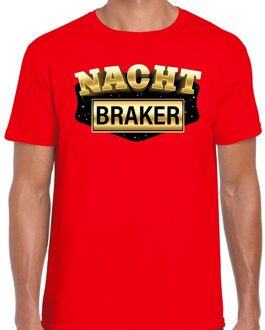 Bellatio Decorations Nachtbraker fun/tekst t-shirt rood voor heren 2XL