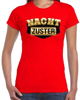 Bellatio Decorations Nachtzuster Carnaval / verkleed t- shirt rood voor dames 2XL