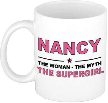 Bellatio Decorations Nancy cadeau mok - Woman Myth Supergirl - naam koffiemok - 300 ml - collega - moederdag