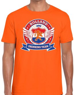 Bellatio Decorations Nederland drinking team t-shirt oranje rwb heren 2XL - Feestshirts