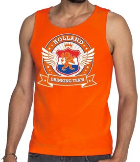 Bellatio Decorations Nederland drinking team tankop / mouwloos shirt oranje heren 2XL - Feestshirts