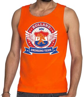 Bellatio Decorations Nederland drinking team tankop / mouwloos shirt oranje rwb heren 2XL - Feestshirts