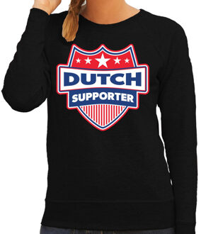 Bellatio Decorations Nederland  / Dutch schild supporter sweater zwart voor dames 2XL