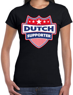Bellatio Decorations Nederland / Dutch schild supporter t-shirt zwart voor dames