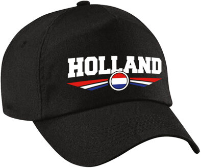 Bellatio Decorations Nederland / Holland landen pet / baseball cap zwart voor kinderen - Verkleedhoofddeksels