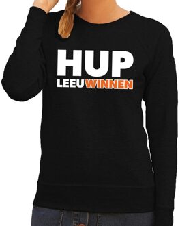 Bellatio Decorations Nederland supporter sweater / trui Hup LeeuWinnen zwart dames - landen kleding L