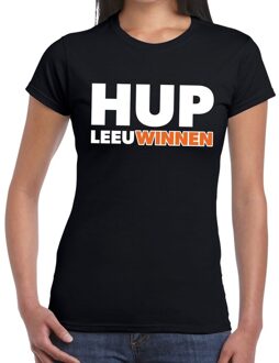 Bellatio Decorations Nederland supporter t-shirt Hup LeeuWinnen zwart dames - landen kleding M
