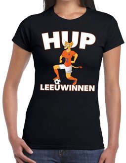 Bellatio Decorations Nederland supporter t-shirt Hup Leeuwinnen zwart dames