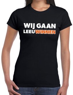 Bellatio Decorations Nederland supporter t-shirt Wij gaan Leeuwinnen zwart dames - oranje landen kleding XS