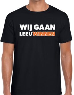 Bellatio Decorations Nederland supporter t-shirt Wij gaan Leeuwinnen zwart heren