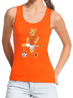 Bellatio Decorations Nederland supporter tanktop Leeuwin met voetbal oranje dames