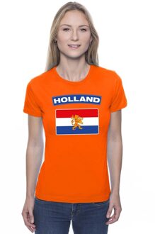 Bellatio Decorations Nederland t-shirt met hollandse vlag oranje dames l