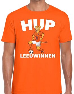 Bellatio Decorations Nederlands dames elftal supporter shirt Hup Leeuwinnen oranje voor heren 2XL - Feestshirts