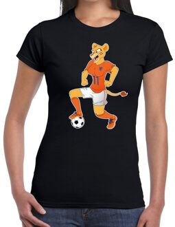 Bellatio Decorations Nederlands dames elftal supporter shirt Leeuwinnen met bal zwart voor dames M - Feestshirts